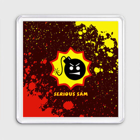 Магнит 55*55 с принтом SERIOUS SAM / Крутой Сэм в Тюмени, Пластик | Размер: 65*65 мм; Размер печати: 55*55 мм | croteam | game | games | logo | sam | serious | бомба | бомбочка | игра | игры | крутой | лого | логотип | логотипы | серьезный | символ | символы | сэм