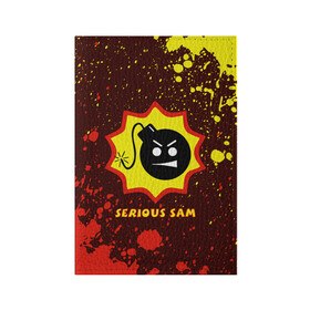 Обложка для паспорта матовая кожа с принтом SERIOUS SAM / Крутой Сэм в Тюмени, натуральная матовая кожа | размер 19,3 х 13,7 см; прозрачные пластиковые крепления | croteam | game | games | logo | sam | serious | бомба | бомбочка | игра | игры | крутой | лого | логотип | логотипы | серьезный | символ | символы | сэм