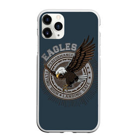 Чехол для iPhone 11 Pro Max матовый с принтом летящий орёл в Тюмени, Силикон |  | белоголовый орлан | летящий орёл | орёл | перформанс | порхающий крыльями орёл.