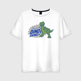 Женская футболка хлопок Oversize с принтом Rex в Тюмени, 100% хлопок | свободный крой, круглый ворот, спущенный рукав, длина до линии бедер
 | disney | pixar | rex | toy story | vdkimel | дисней | история игрушек | пиксар | рекс