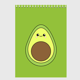 Скетчбук с принтом Авокадо в Тюмени, 100% бумага
 | 48 листов, плотность листов — 100 г/м2, плотность картонной обложки — 250 г/м2. Листы скреплены сверху удобной пружинной спиралью | Тематика изображения на принте: avocado | авокадо | зеленый | милый | персонаж | фрукт