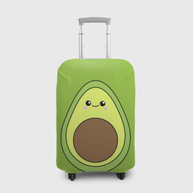 Чехол для чемодана 3D с принтом Авокадо в Тюмени, 86% полиэфир, 14% спандекс | двустороннее нанесение принта, прорези для ручек и колес | avocado | авокадо | зеленый | милый | персонаж | фрукт
