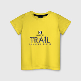 Детская футболка хлопок с принтом Salomon в Тюмени, 100% хлопок | круглый вырез горловины, полуприлегающий силуэт, длина до линии бедер | salomon | активный отдых | альпинизм | бег | бегун | бегунья | горы | саломон | скалолаз | спорт