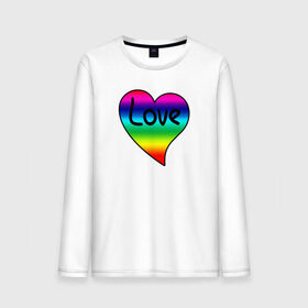 Мужской лонгслив хлопок с принтом Rainbow Love в Тюмени, 100% хлопок |  | heart | love is | love you | valentines day | бабушка | валентинка | влюбленные | девушке | жена | лучшая | любимая | люблю | любовь | мама | молодожены | подарок | радуга | радужный | романтика | свадебные | свадьба