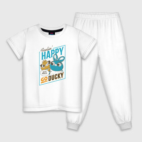 Детская пижама хлопок с принтом Ducky в Тюмени, 100% хлопок |  брюки и футболка прямого кроя, без карманов, на брюках мягкая резинка на поясе и по низу штанин
 | disney | ducky | pixar | toy story | vdkimel | дисней | история игрушек | пиксар