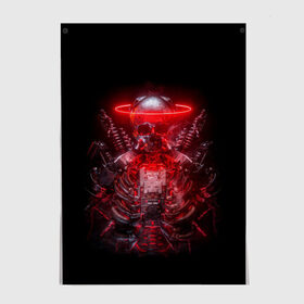 Постер с принтом Digital Skeleton | 1.1 в Тюмени, 100% бумага
 | бумага, плотность 150 мг. Матовая, но за счет высокого коэффициента гладкости имеет небольшой блеск и дает на свету блики, но в отличии от глянцевой бумаги не покрыта лаком | cool | cyborg | decoration | fashion | fear | ghost | halloween | head | horror | robot | skeleton | skull | technology | голова | киборг | круто | мода | призрак | робот | скелет | технологии | ужас | украшение | хеллоуин | череп
