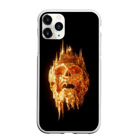 Чехол для iPhone 11 Pro Max матовый с принтом Golden Skull в Тюмени, Силикон |  | Тематика изображения на принте: cool | cyborg | decoration | fashion | fear | ghost | haloween | head | horror | robot | skeleton | skull | technology | голова | киборг | круто | мода | призрак | робот | скелет | технологии | ужас | украшение | хеллоуин | череп