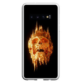 Чехол для Samsung Galaxy S10 с принтом Golden Skull в Тюмени, Силикон | Область печати: задняя сторона чехла, без боковых панелей | cool | cyborg | decoration | fashion | fear | ghost | haloween | head | horror | robot | skeleton | skull | technology | голова | киборг | круто | мода | призрак | робот | скелет | технологии | ужас | украшение | хеллоуин | череп