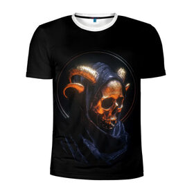 Мужская футболка 3D спортивная с принтом Golden skull | 1.1 в Тюмени, 100% полиэстер с улучшенными характеристиками | приталенный силуэт, круглая горловина, широкие плечи, сужается к линии бедра | Тематика изображения на принте: cool | cyborg | decoration | fashion | fear | ghost | halloween | head | horror | robot | skeleton | skull | technology | голова | киборг | круто | мода | призрак | робот | скелет | технологии | ужас | украшение | хеллоуин | череп