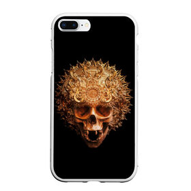 Чехол для iPhone 7Plus/8 Plus матовый с принтом Golden skull | 1.2 в Тюмени, Силикон | Область печати: задняя сторона чехла, без боковых панелей | 