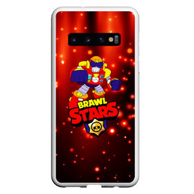 Чехол для Samsung Galaxy S10 с принтом Brawl Stars/Surge в Тюмени, Силикон | Область печати: задняя сторона чехла, без боковых панелей | bibi | crow | kolette | leon | nita | sandy | surge | volt | бравл старс | вольт | герои | детям | звезда | звездные | леон | логотипы игр | мальчикам | огненный | огонь | робот | сенди | спайк | спраут | супергерои