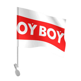 Флаг для автомобиля с принтом oyboy в Тюмени, 100% полиэстер | Размер: 30*21 см | Тематика изображения на принте: казахи | ойбой | сабуров | чбд | что было дальше | щербаков | юмор