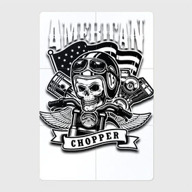 Магнитный плакат 2Х3 с принтом American chopper в Тюмени, Полимерный материал с магнитным слоем | 6 деталей размером 9*9 см | Тематика изображения на принте: flag | helmet | motorcycle | skull | usa | wings | крылья | мотоцикл | очки | сша | флаг | череп | шлем