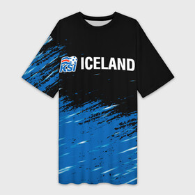 Платье-футболка 3D с принтом KSI ICELAND. в Тюмени,  |  | 2019 | 2020 | fc | football | iceland | ksi | sport | исландия | кси | сборная исландии | спорт | спортивные | униформа | фирменные цвета | фк | футбол | футбольный клуб