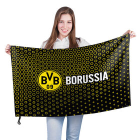 Флаг 3D с принтом BORUSSIA / Боруссия в Тюмени, 100% полиэстер | плотность ткани — 95 г/м2, размер — 67 х 109 см. Принт наносится с одной стороны | borussia | club | dortmund | footbal | logo | боруссия | дортмунд | знак | клуб | логотип | логотипы | символ | символы | форма | футбол | футбольная | футбольный