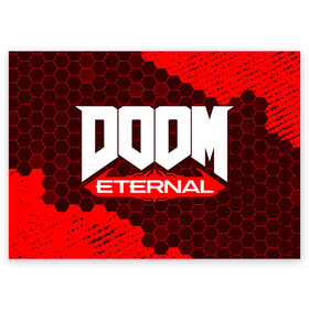 Поздравительная открытка с принтом DOOM ETERNAL / ДУМ ЭТЕРНАЛ в Тюмени, 100% бумага | плотность бумаги 280 г/м2, матовая, на обратной стороне линовка и место для марки
 | Тематика изображения на принте: bfg | brutal | doom | eternal | ethernal | game | games | logo | дум | игра | игры | лого | логотип | логотипы | символ | символы | этернал