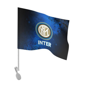Флаг для автомобиля с принтом INTER / Интер в Тюмени, 100% полиэстер | Размер: 30*21 см | club | footbal | inter | internazionale | logo | milan | знак | интер | интернационале | клуб | логотип | логотипы | милан | символ | символы | форма | футбол | футбольная | футбольный