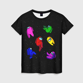 Женская футболка 3D с принтом Among Us в Тюмени, 100% полиэфир ( синтетическое хлопкоподобное полотно) | прямой крой, круглый вырез горловины, длина до линии бедер | among | among us | crewmate | game | impistor | space | us | vote | выживший | игра | космос | невиновный | предатель | самозванец