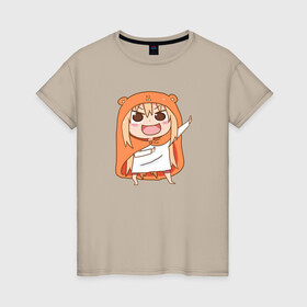 Женская футболка хлопок с принтом Himouto! Umaru-chan в Тюмени, 100% хлопок | прямой крой, круглый вырез горловины, длина до линии бедер, слегка спущенное плечо | anime himouto | anime umaru | himoto | himouto | himouto umaru | himouto umaru chan | umaru | umaru chan | аниме | аниме умару | аниме химото | двуличная сестренка умару | умару | химото | химото умару тян