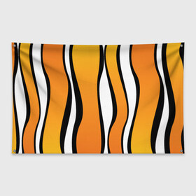 Флаг-баннер с принтом полосы линии волны в Тюмени, 100% полиэстер | размер 67 х 109 см, плотность ткани — 95 г/м2; по краям флага есть четыре люверса для крепления | абстракция | белые | вертикальное | волны | линии | оранжевые | полосы | черные