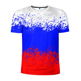 Мужская футболка 3D спортивная с принтом Россия. в Тюмени, 100% полиэстер с улучшенными характеристиками | приталенный силуэт, круглая горловина, широкие плечи, сужается к линии бедра | russia | герб | государство | наша раша | патриотизм | раша | россия | россия 2020 | страна | флаг | флаг россии | я русский