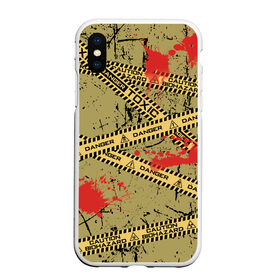 Чехол для iPhone XS Max матовый с принтом Danger в Тюмени, Силикон | Область печати: задняя сторона чехла, без боковых панелей | знак | опасность | осторожно | праздник | стоп | хэллоуин