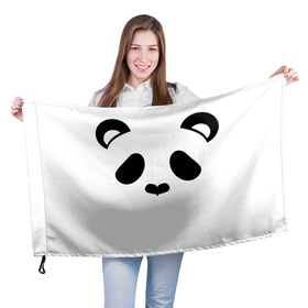 Флаг 3D с принтом Panda в Тюмени, 100% полиэстер | плотность ткани — 95 г/м2, размер — 67 х 109 см. Принт наносится с одной стороны | panda | животные | медведь | мишка | панда