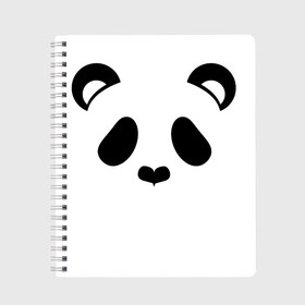 Тетрадь с принтом Panda в Тюмени, 100% бумага | 48 листов, плотность листов — 60 г/м2, плотность картонной обложки — 250 г/м2. Листы скреплены сбоку удобной пружинной спиралью. Уголки страниц и обложки скругленные. Цвет линий — светло-серый
 | Тематика изображения на принте: panda | животные | медведь | мишка | панда