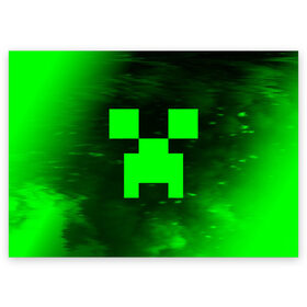 Поздравительная открытка с принтом MINECRAFT / МАЙНКРАФТ в Тюмени, 100% бумага | плотность бумаги 280 г/м2, матовая, на обратной стороне линовка и место для марки
 | craft | creeper | dungeons | game | games | logo | mine | minecraft | miner | rhfan | vfqy | vfqyrhfan | zombie | данжен | зомби | игра | игры | крафт | крипер | лого | логотип | майкрафт | майн | майнкрафт | символ | скфае | ьшту | ьштускфае