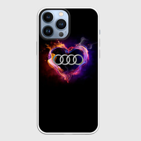 Чехол для iPhone 13 Pro Max с принтом Audi в Тюмени,  |  | Тематика изображения на принте: audi | audi в сердце | audi лого | audi марка | audi эмблема | love audi | ауди | ауди значок | ауди лого | ауди чб значок | ауди эмблема | горящее сердце | значок audi | лого автомобиля | логотип audi | логотип ауди