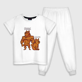 Детская пижама хлопок с принтом Качок Доге и маленький Чимс в Тюмени, 100% хлопок |  брюки и футболка прямого кроя, без карманов, на брюках мягкая резинка на поясе и по низу штанин
 | Тематика изображения на принте: bodybuilder | cheems | chims | cool | cry | crying | doge | japan | japanese | little | meme | memes | power | powerful | shiba inu | small | крутой | мемас | мемчик | накаченный | песель | песик | плакса | плачет | порода | сиба ину | собак