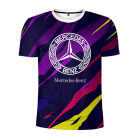 Мужская футболка 3D спортивная с принтом Mercedes-Benz в Тюмени, 100% полиэстер с улучшенными характеристиками | приталенный силуэт, круглая горловина, широкие плечи, сужается к линии бедра | benz | mercedes | mercedes benz | sport | абстракция | бенз | бэнц | линии | лого | логотип | мерс | мерседес | мэрс | мэрседес | спорт
