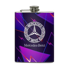 Фляга с принтом Mercedes-Benz в Тюмени, металлический корпус | емкость 0,22 л, размер 125 х 94 мм. Виниловая наклейка запечатывается полностью | benz | mercedes | mercedes benz | sport | абстракция | бенз | бэнц | линии | лого | логотип | мерс | мерседес | мэрс | мэрседес | спорт