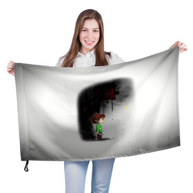 Флаг 3D с принтом UNDERTALE в Тюмени, 100% полиэстер | плотность ткани — 95 г/м2, размер — 67 х 109 см. Принт наносится с одной стороны | sans | undertale | андертале | андертейл | гтвукефду | игра | подземная история | подземная сказка | санс | ундертале
