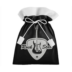 Подарочный 3D мешок с принтом Рок звезда в Тюмени, 100% полиэстер | Размер: 29*39 см | Тематика изображения на принте: гитара | звезда | медиатор | ретро стиль | рок | рок звезда | электрогитара.