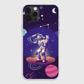 Чехол для iPhone 12 Pro Max с принтом Space disco в Тюмени, Силикон |  | Тематика изображения на принте: astronaut | gesture | planet | recorder | space | spacesuit | star | жест | звезда | космонавт | космос | магнитофон | очки | планета