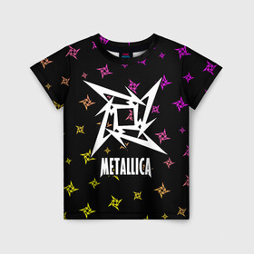 Детская футболка 3D с принтом METALLICA / МЕТАЛЛИКА в Тюмени, 100% гипоаллергенный полиэфир | прямой крой, круглый вырез горловины, длина до линии бедер, чуть спущенное плечо, ткань немного тянется | Тематика изображения на принте: hetfield | james | logo | metal | metalica | metallica | music | rock | star | джеймс | звезда | знак | ларс | лого | логотип | логотипы | метал | металика | металлика | музыка | рок | символ | символы | ульрих | хэтфилд