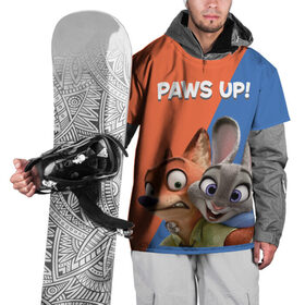 Накидка на куртку 3D с принтом Paws Up! в Тюмени, 100% полиэстер |  | judy hopps | nick wilde | vdosadir | zootopia | zotropolis | джуди хопс | зверополис | кролик | лис | ник уайлд