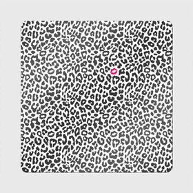Магнит виниловый Квадрат с принтом Kiss в Тюмени, полимерный материал с магнитным слоем | размер 9*9 см, закругленные углы | art | background | kiss | leopard | lips | spots | texture | арт | губы | леопард | поцелуй | пятна | текстура | фон