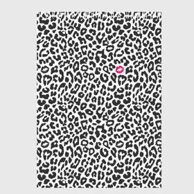 Скетчбук с принтом Kiss в Тюмени, 100% бумага
 | 48 листов, плотность листов — 100 г/м2, плотность картонной обложки — 250 г/м2. Листы скреплены сверху удобной пружинной спиралью | Тематика изображения на принте: art | background | kiss | leopard | lips | spots | texture | арт | губы | леопард | поцелуй | пятна | текстура | фон