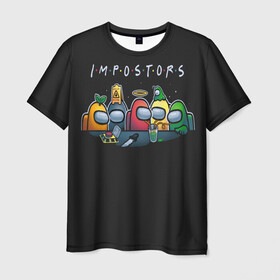 Мужская футболка 3D с принтом Impostors в Тюмени, 100% полиэфир | прямой крой, круглый вырез горловины, длина до линии бедер | among us | brawl stars | fall guys | game | impostor | steam | импостор | эмонг ас