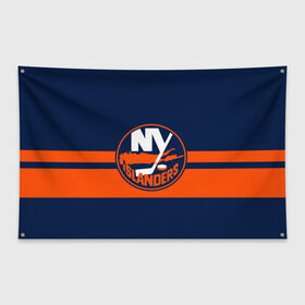 Флаг-баннер с принтом NY ISLANDERS NHL в Тюмени, 100% полиэстер | размер 67 х 109 см, плотность ткани — 95 г/м2; по краям флага есть четыре люверса для крепления | hockey | islanders | logo | new york | ny | sport | usa | исландерс | логотип | нхл | нью йорк | спорт | хоккей
