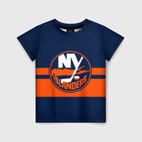 Детская футболка 3D с принтом NY ISLANDERS NHL в Тюмени, 100% гипоаллергенный полиэфир | прямой крой, круглый вырез горловины, длина до линии бедер, чуть спущенное плечо, ткань немного тянется | hockey | islanders | logo | new york | ny | sport | usa | исландерс | логотип | нхл | нью йорк | спорт | хоккей