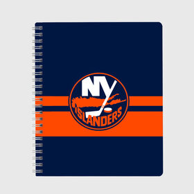 Тетрадь с принтом NY ISLANDERS NHL в Тюмени, 100% бумага | 48 листов, плотность листов — 60 г/м2, плотность картонной обложки — 250 г/м2. Листы скреплены сбоку удобной пружинной спиралью. Уголки страниц и обложки скругленные. Цвет линий — светло-серый
 | hockey | islanders | logo | new york | ny | sport | usa | исландерс | логотип | нхл | нью йорк | спорт | хоккей