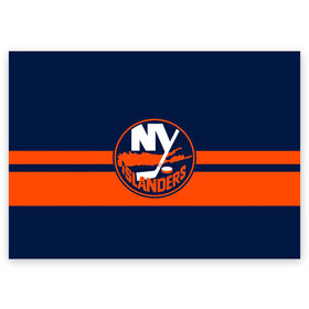 Поздравительная открытка с принтом NY ISLANDERS NHL в Тюмени, 100% бумага | плотность бумаги 280 г/м2, матовая, на обратной стороне линовка и место для марки
 | Тематика изображения на принте: hockey | islanders | logo | new york | ny | sport | usa | исландерс | логотип | нхл | нью йорк | спорт | хоккей