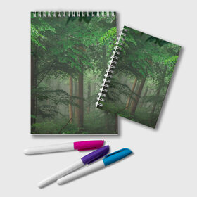 Блокнот с принтом Тропический лес в Тюмени, 100% бумага | 48 листов, плотность листов — 60 г/м2, плотность картонной обложки — 250 г/м2. Листы скреплены удобной пружинной спиралью. Цвет линий — светло-серый
 | Тематика изображения на принте: деревья | джунгли | зеленый лес | зелень | лес | тропики | тропический лес