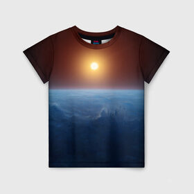 Детская футболка 3D с принтом Звезда по имени солнце в Тюмени, 100% гипоаллергенный полиэфир | прямой крой, круглый вырез горловины, длина до линии бедер, чуть спущенное плечо, ткань немного тянется | Тематика изображения на принте: астрономия | вселенная | звезда | космос | солнце