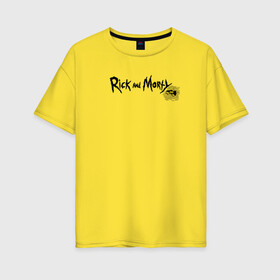 Женская футболка хлопок Oversize с принтом Рик и Морти Хэллоуин в Тюмени, 100% хлопок | свободный крой, круглый ворот, спущенный рукав, длина до линии бедер
 | halloween | morty | rick | rick and morty | turner | морти | рик | рик и морти | хэллоуин