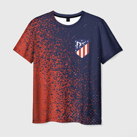 Мужская футболка 3D с принтом ATLETICO MADRID / Атлетико в Тюмени, 100% полиэфир | прямой крой, круглый вырез горловины, длина до линии бедер | 