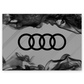 Поздравительная открытка с принтом AUDI / АУДИ в Тюмени, 100% бумага | плотность бумаги 280 г/м2, матовая, на обратной стороне линовка и место для марки
 | Тематика изображения на принте: audi | auto | felb | logo | moto | quattro | sport | symbol | авто | автомобильные | ауди | кватро | кольца | лого | логотип | логотипы | марка | мото | символ | спорт | фгвш | шильдик